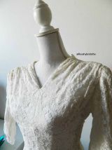 Robe de mariée vintage en dentelle blanche 40's 50's