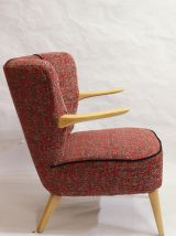 Fauteuils vintage année 60 accoudoirs suspendus refait neuf.