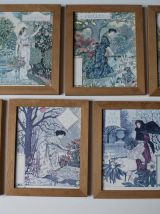 9 cadres illustrations art nouveau