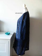 Gilet long en dentelle bleu marine vintage 50's 60's