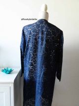 Gilet long en dentelle bleu marine vintage 50's 60's