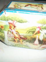 BOITE PUB ANCIENNE METAL DECOR FABLE LA FONTAINE 