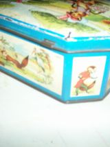 BOITE PUB ANCIENNE METAL DECOR FABLE LA FONTAINE 
