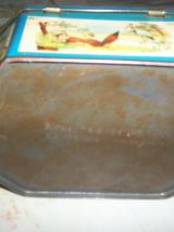 BOITE PUB ANCIENNE METAL DECOR FABLE LA FONTAINE 