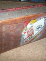 BOITE DE JEUX DE CARTES EN CUIR FORME LIVRE GRAVER 