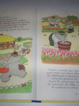 rare livre LE ROI BABAR dédicacer page de garde dos tissu 