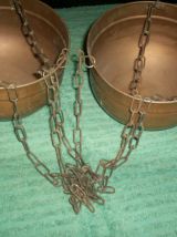 LOT DE 2 SUSPENSIONS CUIVRE AVEC CHAINETTES METAL 