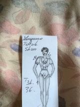 Chemisier-veste vintage T36 saumon pâle imprimé