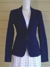  Impeccable jupe vintage Marcelle Griffon taille haute plis permanents T38-40 blanche à pois marine