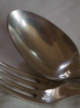 Ercuis-Couverts de Baptême en métal argenté