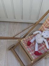 poussette vintage en bois repliable