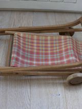 poussette vintage en bois repliable