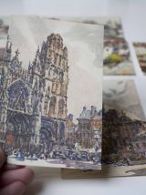 10 cartes postales vintage paysage peint
