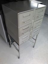 Meuble industriel 6 tiroirs sur roulettes