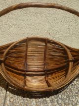 panier  en rotin ancien , vintage