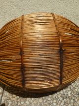 panier  en rotin ancien , vintage