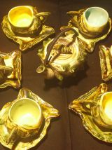 Petit service a café coquillages tasses théière 60's vintage