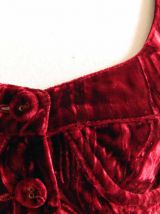 Bustier crop top en velours rouge bordeaux vintage 90's