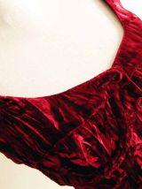 Bustier crop top en velours rouge bordeaux vintage 90's