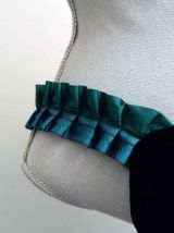 Robe bustier velours noir et jupon taffetas vintage 80s