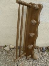 porte manteau, 5 patères vintage 1960 en bois