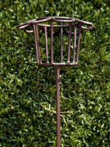 3 piques porte-bougie en fer forgé pour jardin