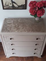 Grande commode plateau en marbre