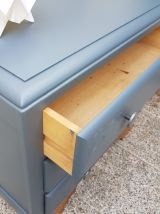 Commode vintage bleu et bois