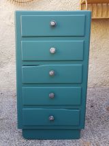 chiffonnier en bois vintage vert emeraude