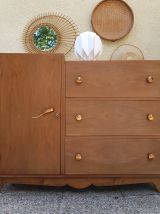 commode en bois vintage asymétrique