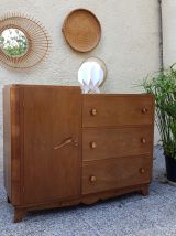 commode en bois vintage asymétrique