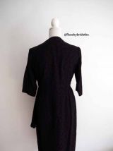 Robe porteuille brocart violine vintage 50's 60's