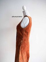 Robe crayon 100% cuir de daim suèdine vintage 70's