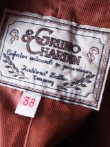 Robe crayon 100% cuir de daim suèdine vintage 70's