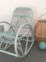 Rocking chair enfant en rotin "mint"
