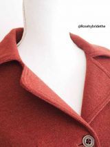 Veste saharienne safari rouge bordeaux vintage 60's