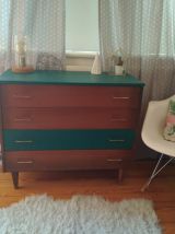 Commode vintage scandinave bois-vert