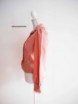 Chemisier col Claudine vieux rose dentelle et froufrous esprit victorien vintage 60's