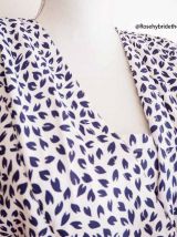 Robe fluide peplum imprimé vintage 80's