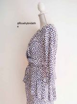 Robe fluide peplum imprimé vintage 80's