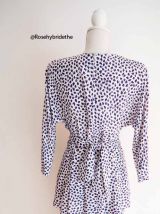 Robe fluide peplum imprimé vintage 80's