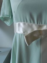 Robe babydoll fluide vert menthe vintage 60's