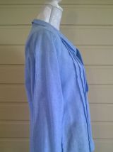 Lumineux chemisier vintage col lavallière T38-40 avec jeux de plis