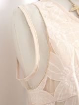 Robe droite neuve fleur beige chic preppy