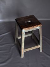 Gaspard  : Tabouret de peintre patiné 