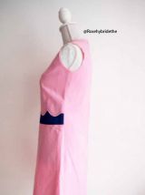 Robe babydoll mod Twiggy rose vintage 60's