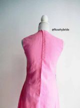 Robe babydoll mod Twiggy rose vintage 60's