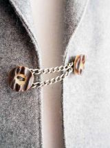 Veste autrichienne en laine grise vintage 70's