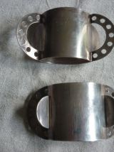 2 ronds de serviette metal argente design