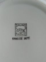 soupière vintage SALINS carreaux jaune et blanc